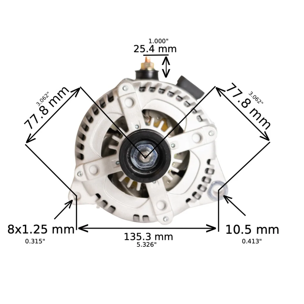 JS Alternators for Pontiac Firebird V8 5.0L (1988-1989) cs130 High Output 250 / 320 amp - Image 6