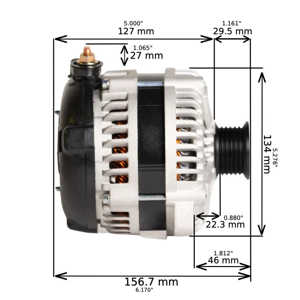 JS Alternators for GMC Syclone V6 4.3L (1991) High Output 250 / 320 amp - Image 7