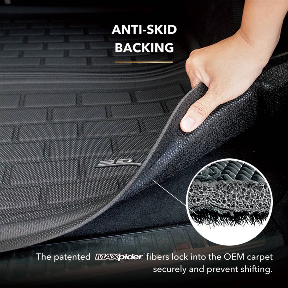 3D MAXpider Cargo Liner Acura MDX (07-13) Kagu Black Rubber, Custom Fit, Waterproof - 2nd Row - Image 5