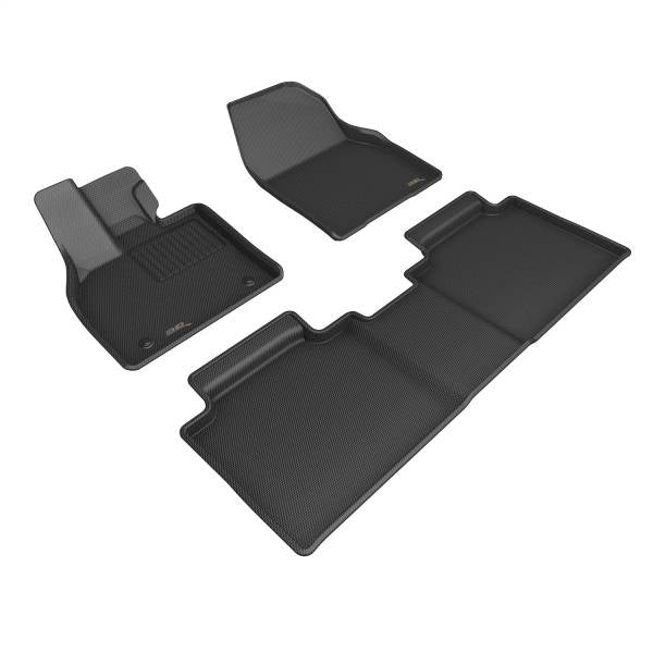 3D MAXpider Floor Mats Honda Pilot (22-24) All-Weather Kagu Series Black - Front / Second / Third Row