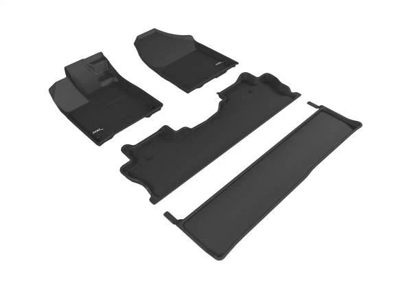 3D MAXpider Floor Mats Honda Ridgeline (17-23) All-Weather Kagu Series Black - Front / Second / Third Row