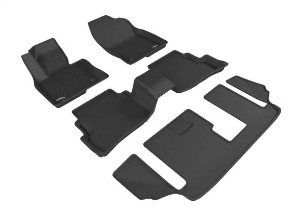 3D MAXpider Floor Mats Mazda CX9 7 Seater (16-23) All-Weather Kagu Series Black - Front / Second / Third Row - Image 3