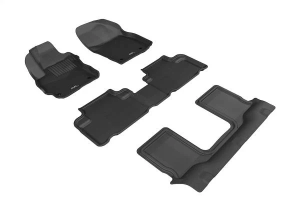 3D MAXpider Floor Mats Mazda5 (12-15) All-Weather Kagu Series Black - Front / Second / Third Row