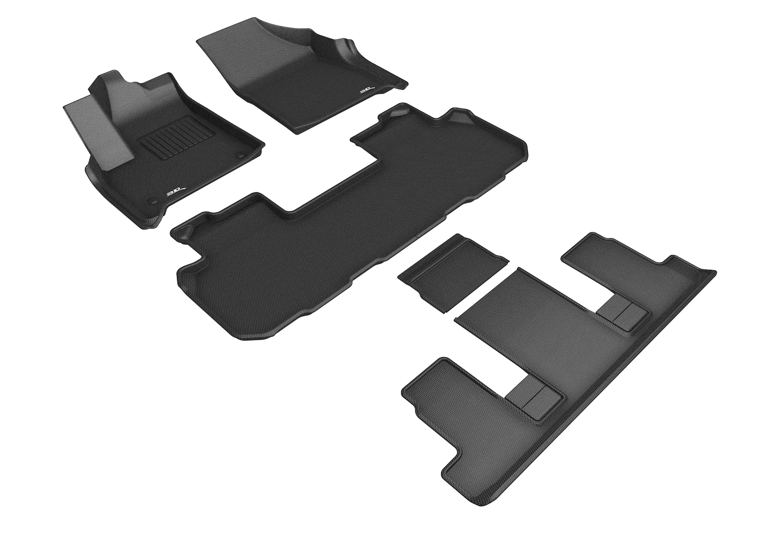 3D MAXpider Floor Mats Buick Enclave 7 Seater (18-24) All-Weather Kagu Series - Front /  Second / Third Row