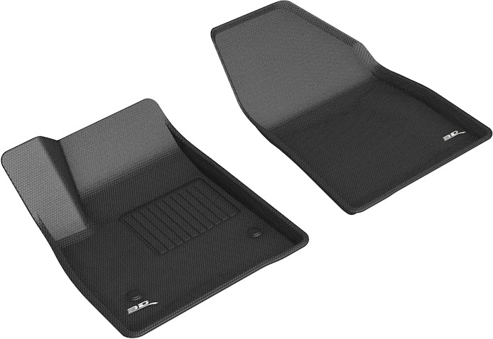 3D MAXpider Floor Mats Cadillac XT6 6 / 7 Seater (20-24) All-Weather Kagu Series Black - Front / Second / Third Row - Image 2