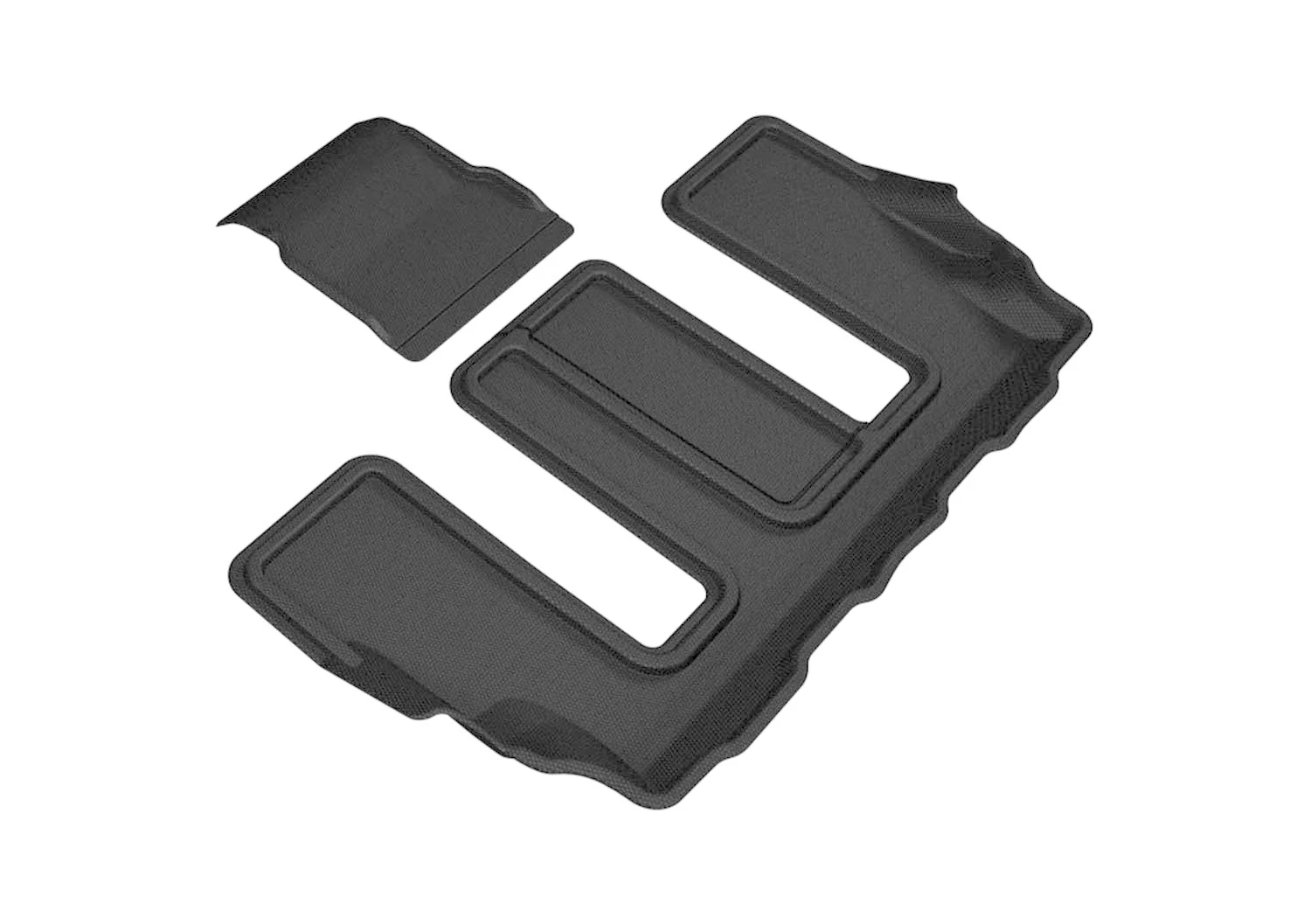 3D MAXpider Floor Mats Cadillac XT6 6 / 7 Seater (20-24) All-Weather Kagu Series Black - Front / Second / Third Row - Image 4