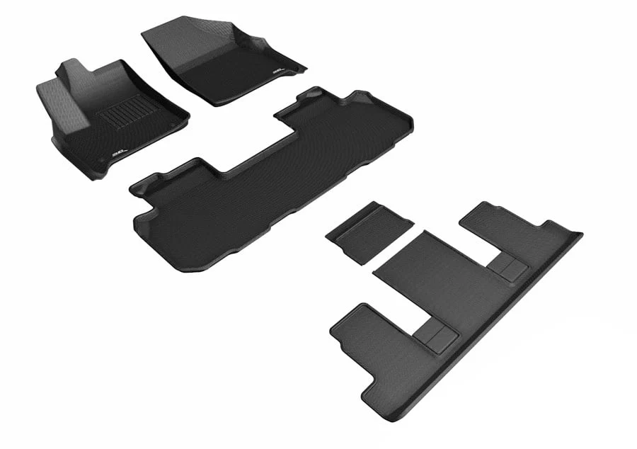 3D MAXpider Floor Mats Chevy Traverse 7 Seater (18-24) All-Weather Kagu Series - Front / Second / Third Row