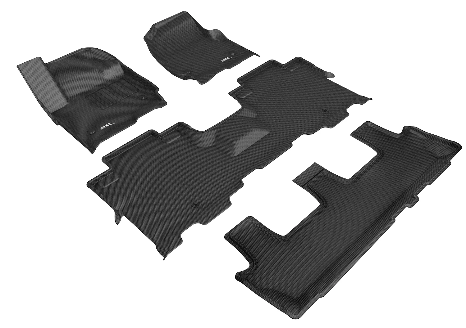 3D MAXpider Floor Mats Ford Expedition 7 / 8 Seater (18-24) All-Weather Kagu Series - Front / Second / Third Row - Image 5