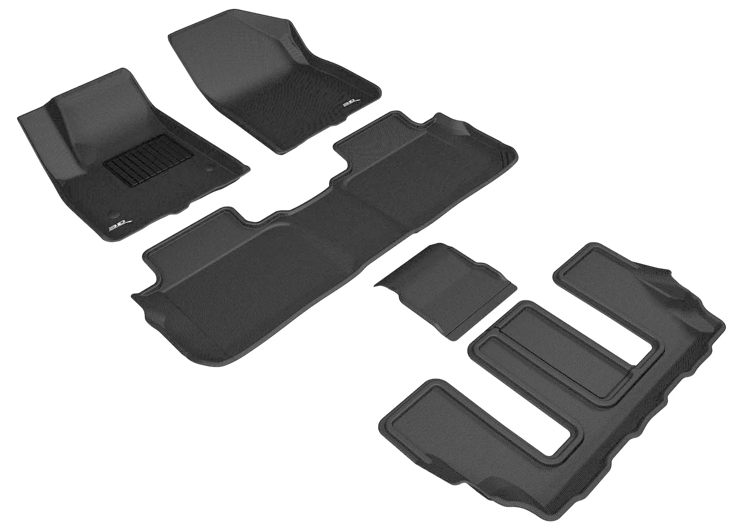 3D MAXpider Floor Mats GMC Acadia (2017-2023) All-Weather Kagu Series - Front / Second / Third Row - Image 4