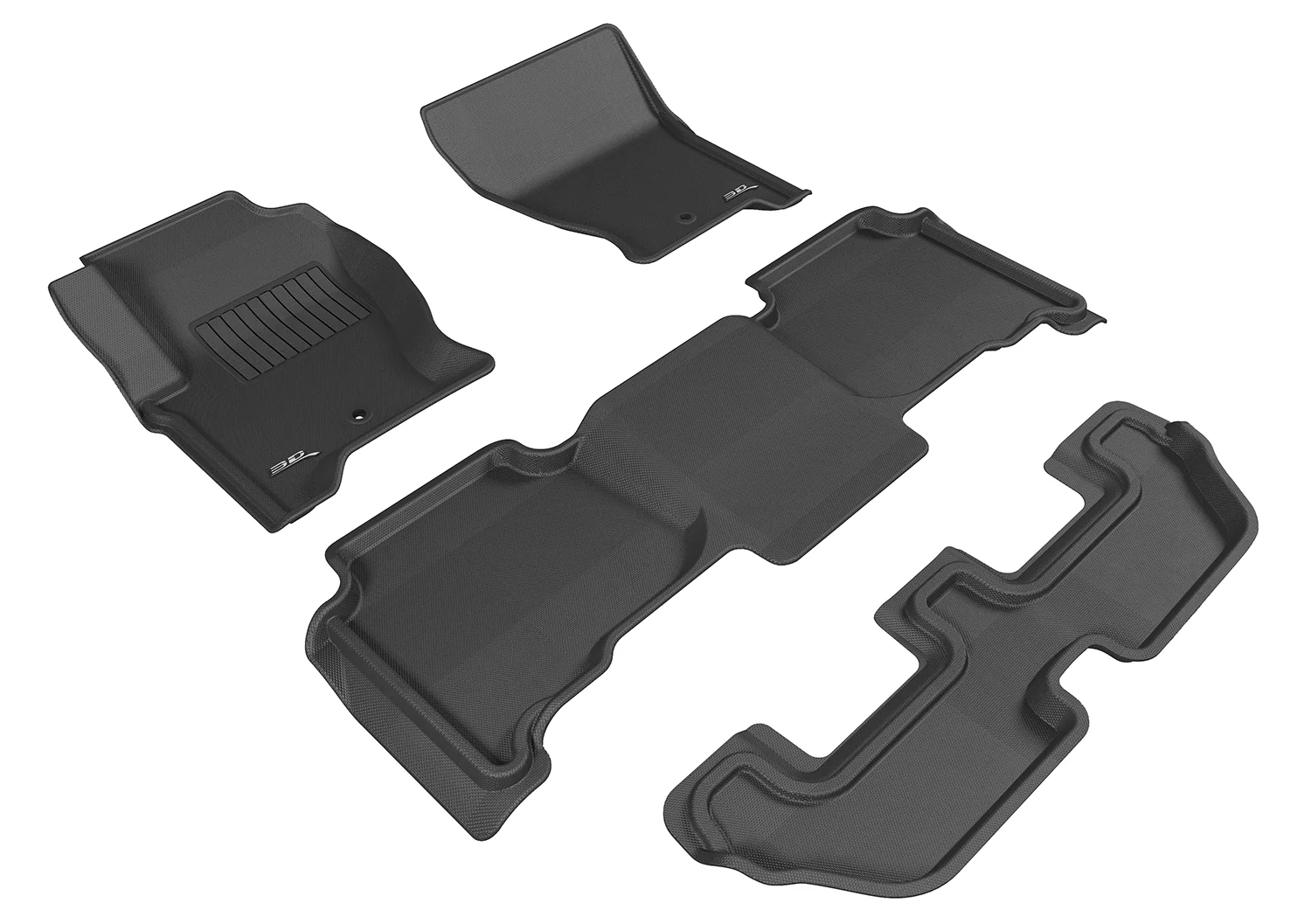 3D MAXpider Floor Mats Land Rover LR4 (09-16) All-Weather Kagu Series - Front / Second / Third Row