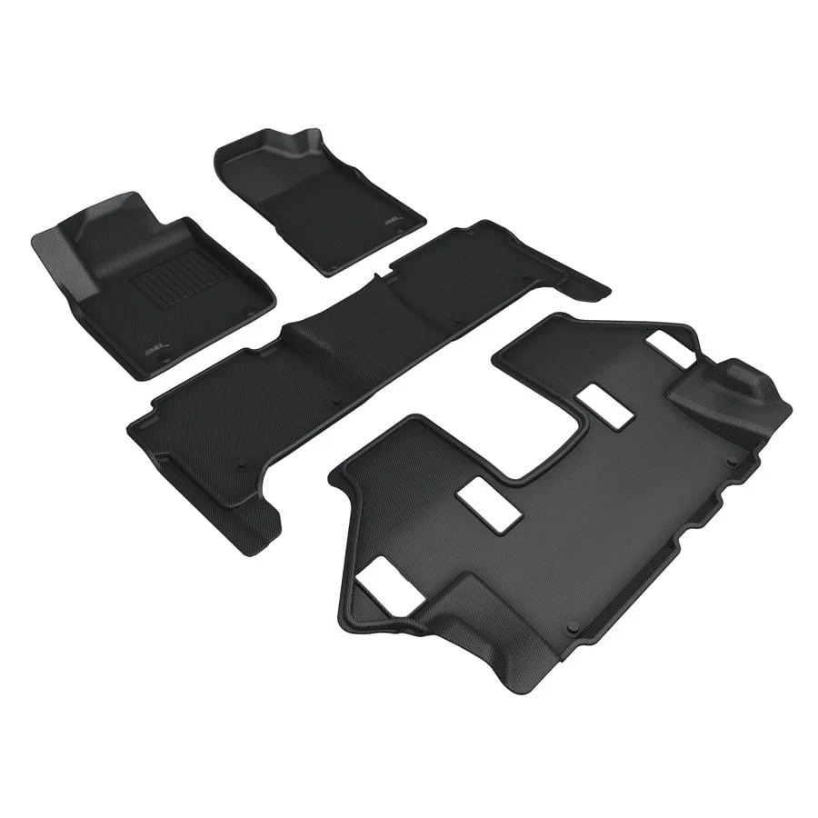 3D MAXpider Floor Mats Nissan Armada (19-24) All-Weather Kagu Series Black - Front / Second / Third Row - Image 2