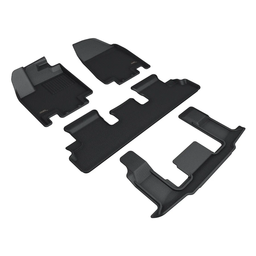 3D MAXpider Floor Mats Nissan Pathfinder 7 Seater (22-24) All-Weather Kagu Series Black - Front / Second / Third  Row