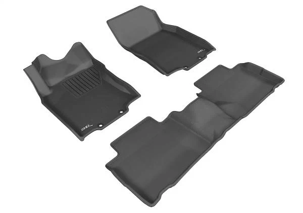3D MAXpider Floor Mats Nissan Rogue (14-20) All-Weather Kagu Series Black - Front / Second / Third Row - Image 2