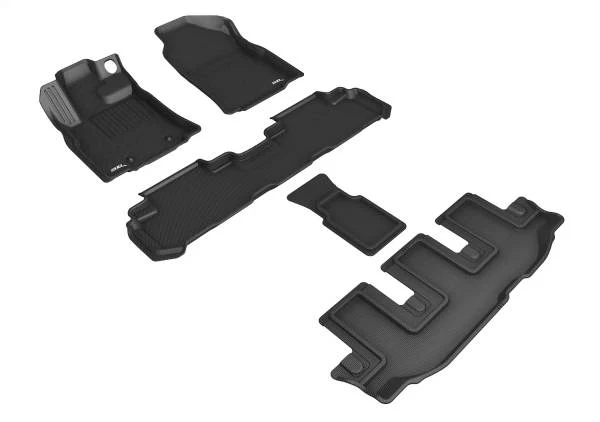 3D MAXpider Floor Mats Subaru Ascent (19-24) All-Weather Kagu Series Black - Front / Second / Third Row - Image 6