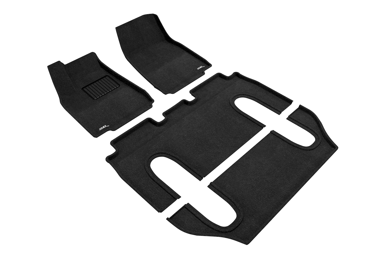 3D MAXpider Floor Mats Tesla Model X Non-Folding Seats (16-17) All-Weather Elegant Series - Complete Set