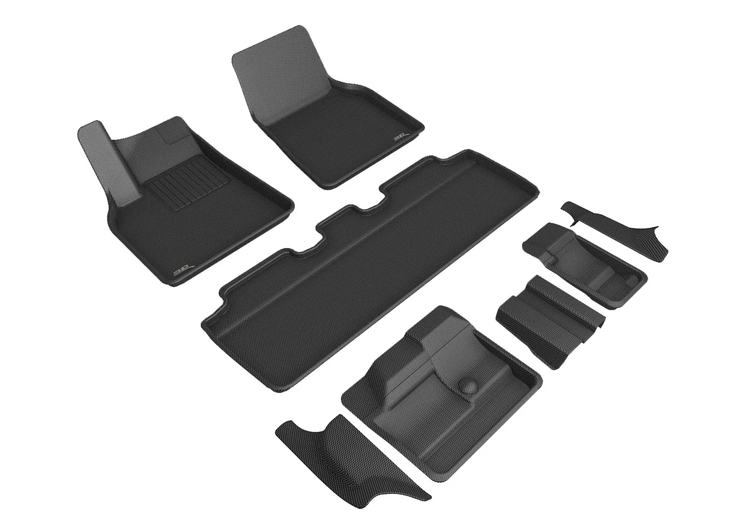 3D MAXpider Floor Mats Tesla Model Y (21-24) All-Weather Kagu Series - Front / Second / Third Row - Image 4