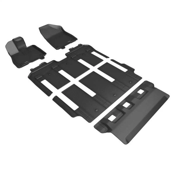 3D MAXpider Floor Mats Toyota Sienna 7 / 8 Seater (21-24) All-Weather Kagu Series Black - Front / Second / Third Row - Image 4