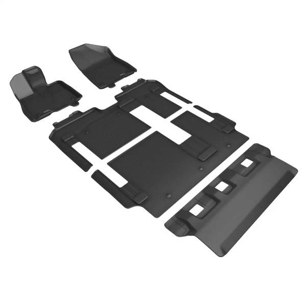 3D MAXpider Floor Mats Toyota Sienna 7 / 8 Seater (21-24) All-Weather Kagu Series Black - Front / Second / Third Row - Image 7