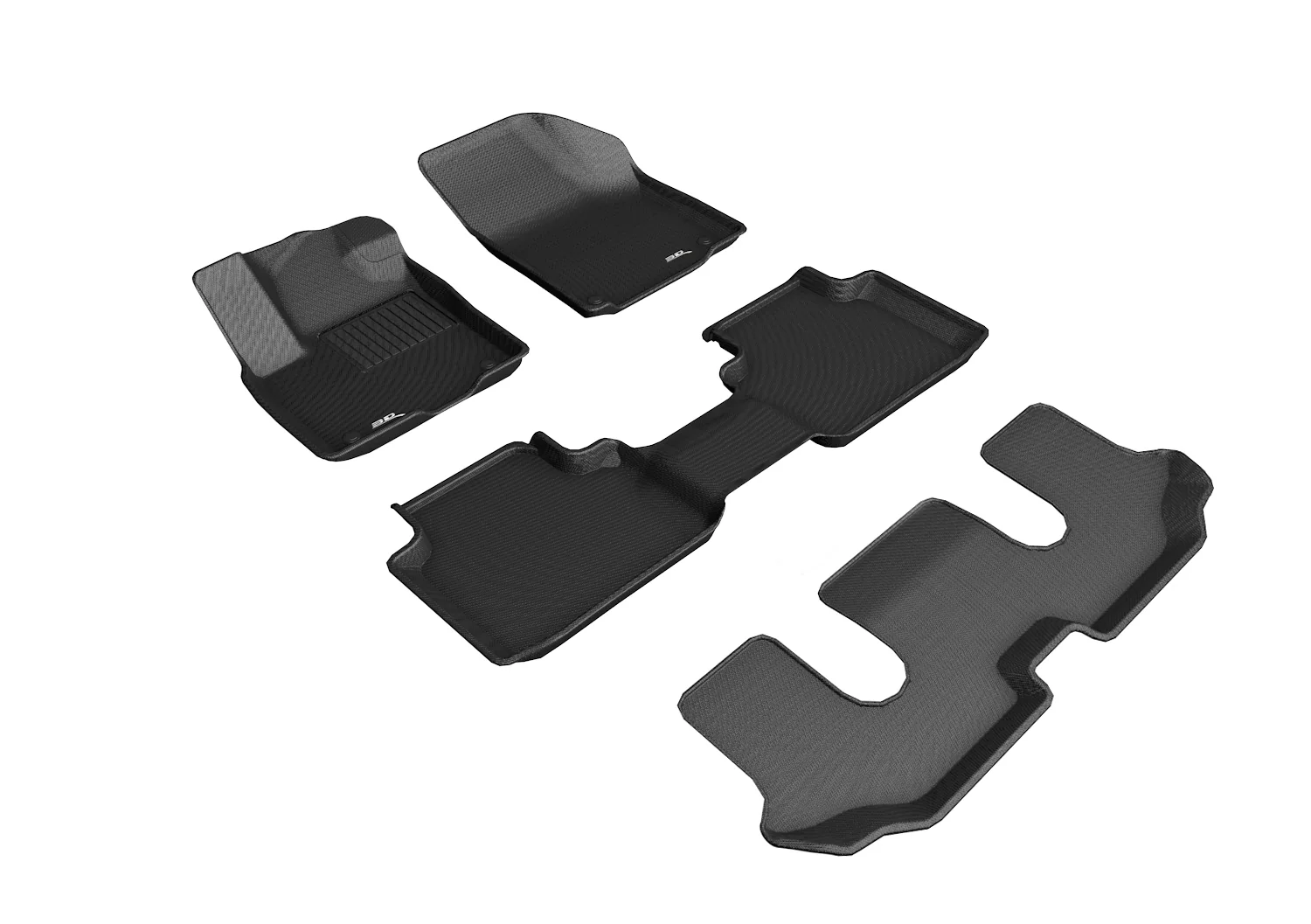 3D MAXpider Floor Mats VW Atlas (2018-2024) All-Weather Kagu Series - Front / Second / Third  Row - Image 4