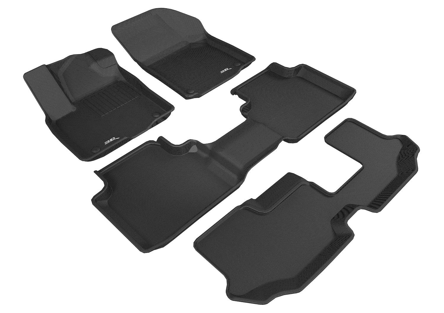 3D MAXpider Floor Mats VW Atlas (2018-2024) All-Weather Kagu Series - Front / Second / Third  Row - Image 8