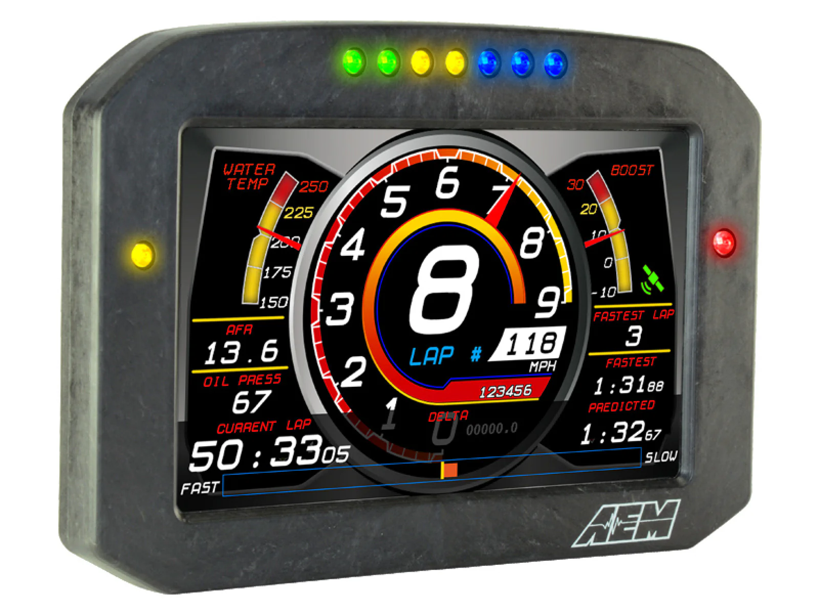 AEM 30-5700F CD-7 Carbon Flat Panel Digital Racing Dash Display - Non-Logging / Non-GPS - Image 7