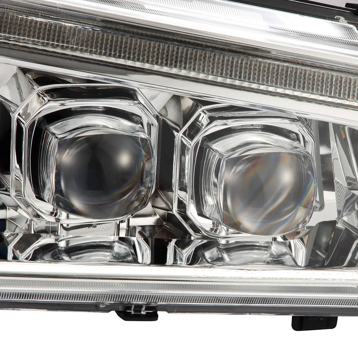AlphaRex LED Projector Headlights Chevy Avalanche w/o Body Cladding (02-06) [3D Ice-Cube LED - NOVA Series w/ DRL] Alpha-Black / Chrome / Black - Image 12