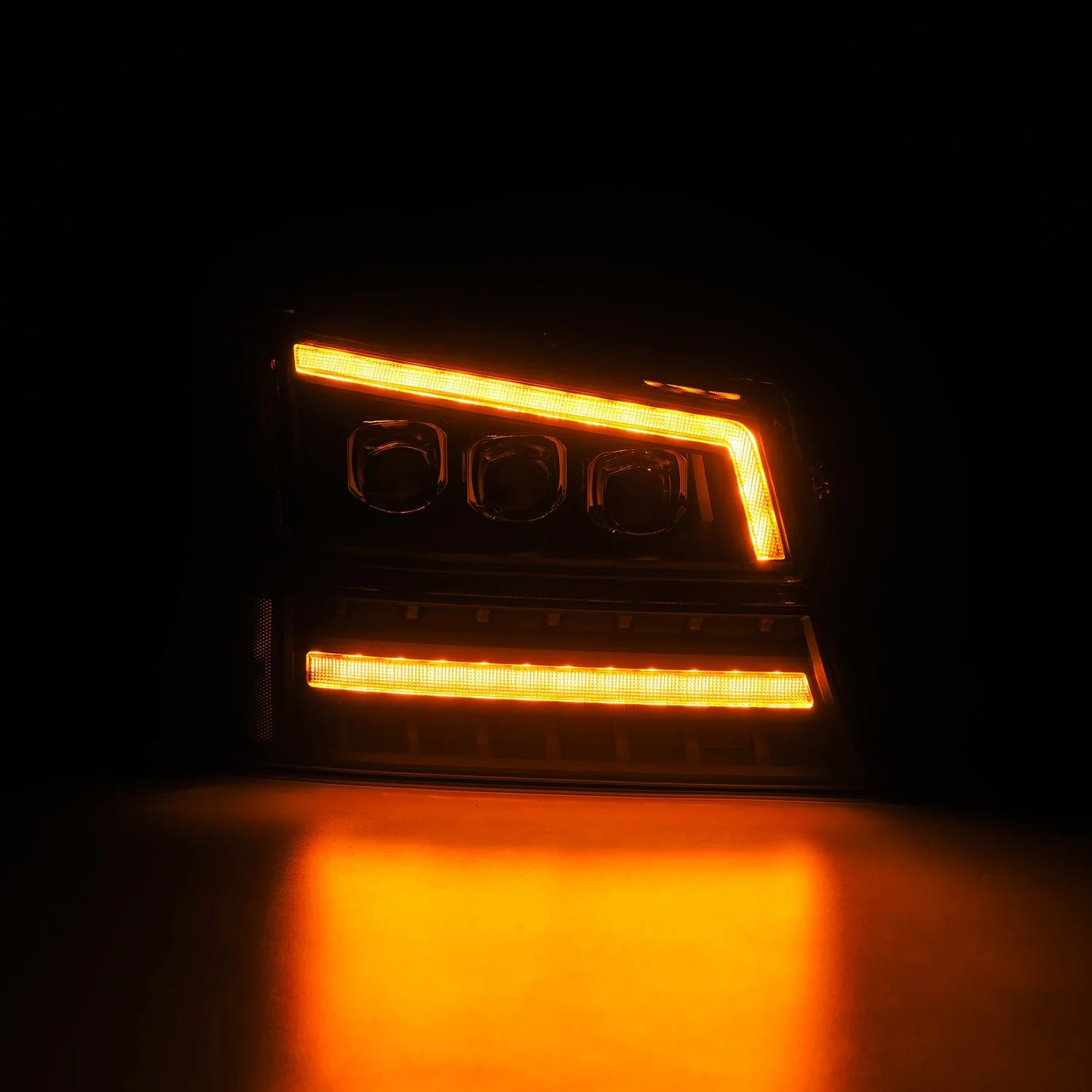 AlphaRex LED Projector Headlights Chevy Avalanche w/o Body Cladding (02-06) [3D Ice-Cube LED - NOVA Series w/ DRL] Alpha-Black / Chrome / Black - Image 22