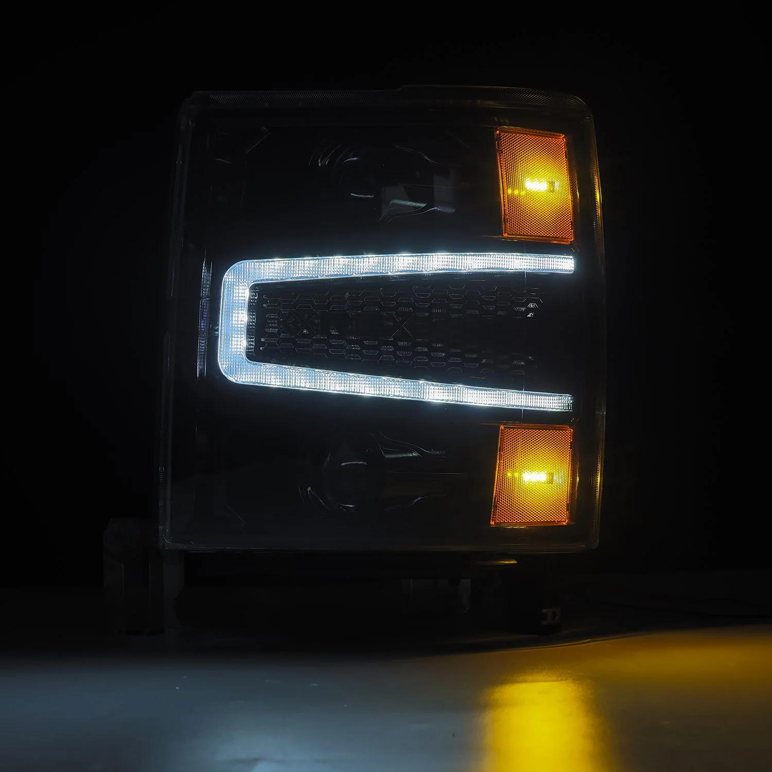 AlphaRex LED Projector Headlights Chevy Silverado 1500 (14-15) [LUXX Series - DRL Light Tube] Black / Chrome / Alpha-Black - Image 15