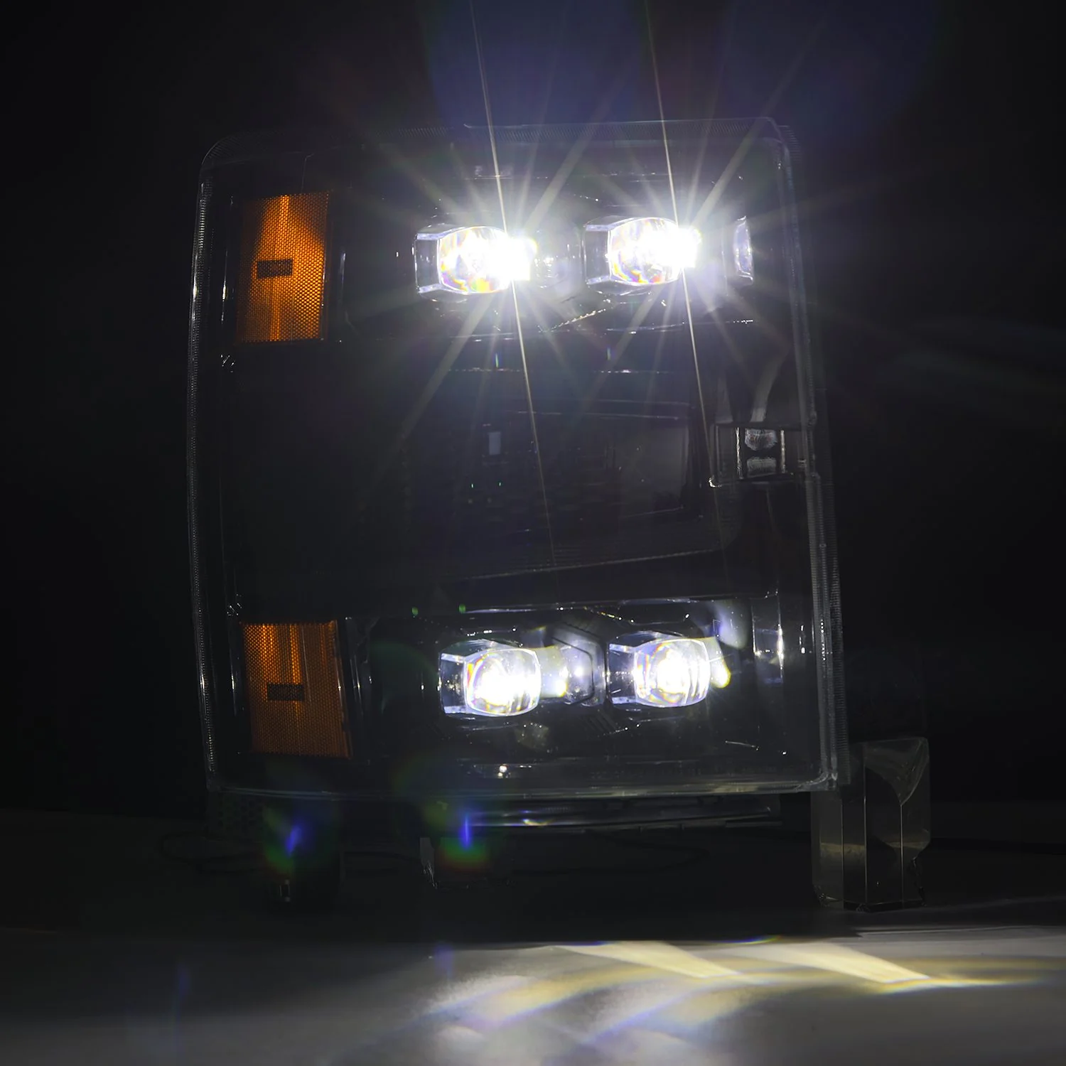 AlphaRex LED Projector Headlights Chevy Silverado 1500 (14-16) [3D Ice-Cube LED - NOVA Series w/ DRL] Black / Chrome / Jet Black - Image 19