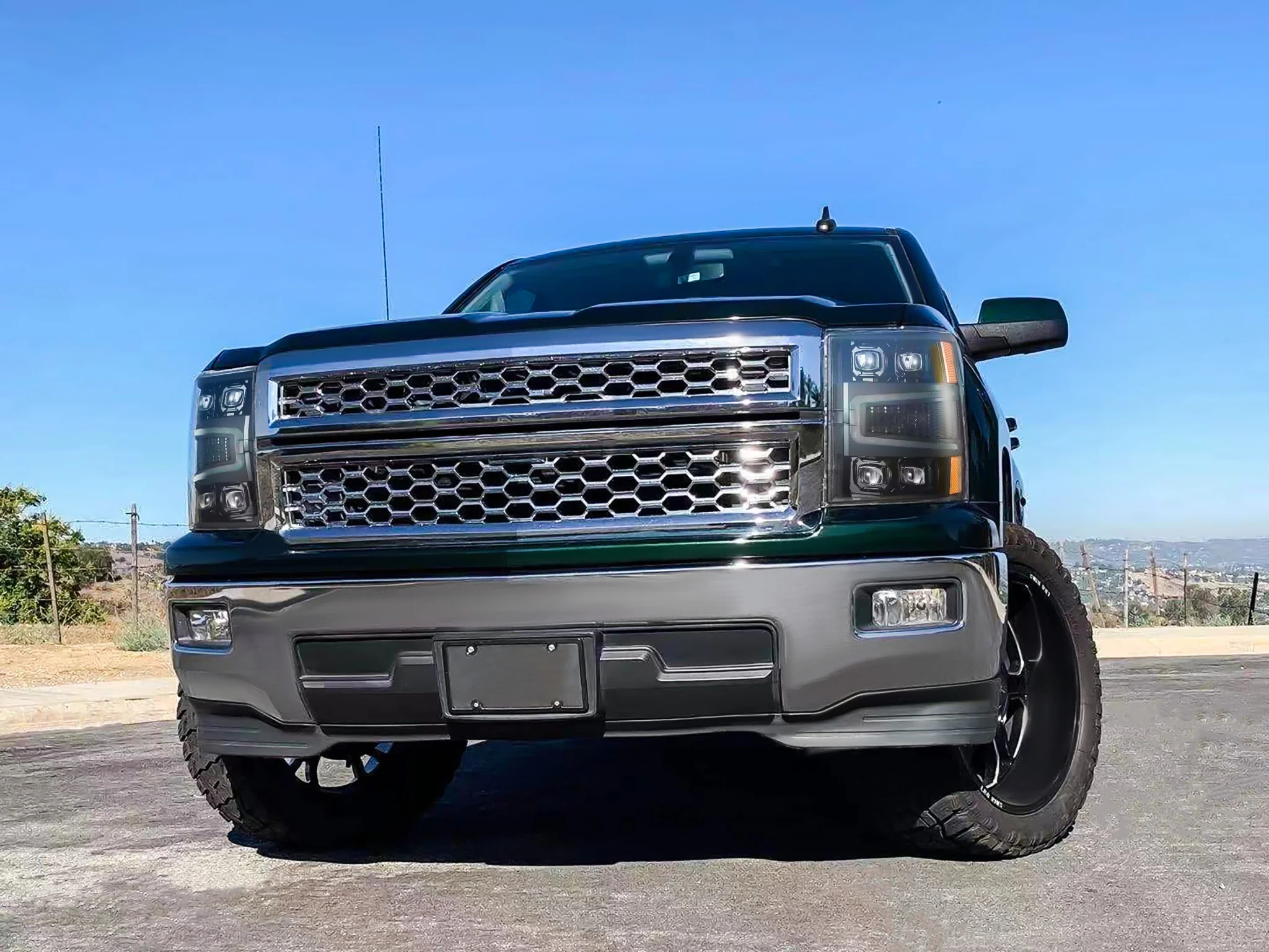 AlphaRex LED Projector Headlights Chevy Silverado 1500 (14-16) [3D Ice-Cube LED - NOVA Series w/ DRL] Black / Chrome / Jet Black - Image 21