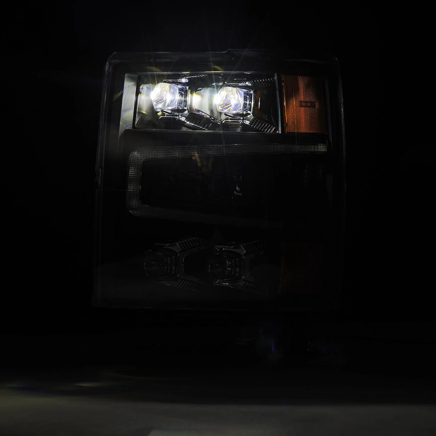 AlphaRex LED Projector Headlights Chevy Silverado 1500 (14-16) [3D Ice-Cube LED - NOVA Series w/ DRL] Black / Chrome / Jet Black - Image 5