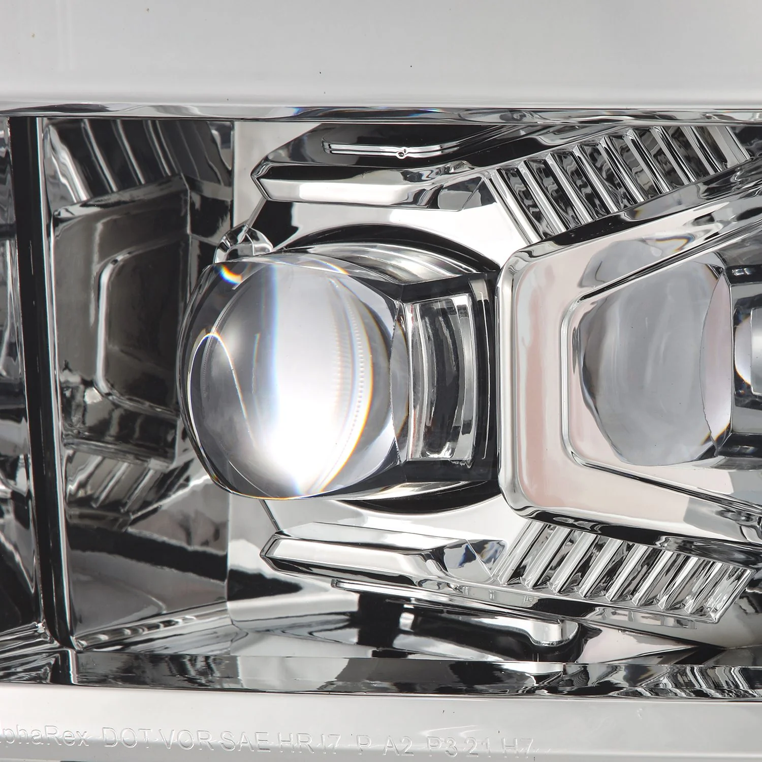AlphaRex LED Projector Headlights Chevy Silverado 1500 (14-16) [3D Ice-Cube LED - NOVA Series w/ DRL] Black / Chrome / Jet Black - Image 9
