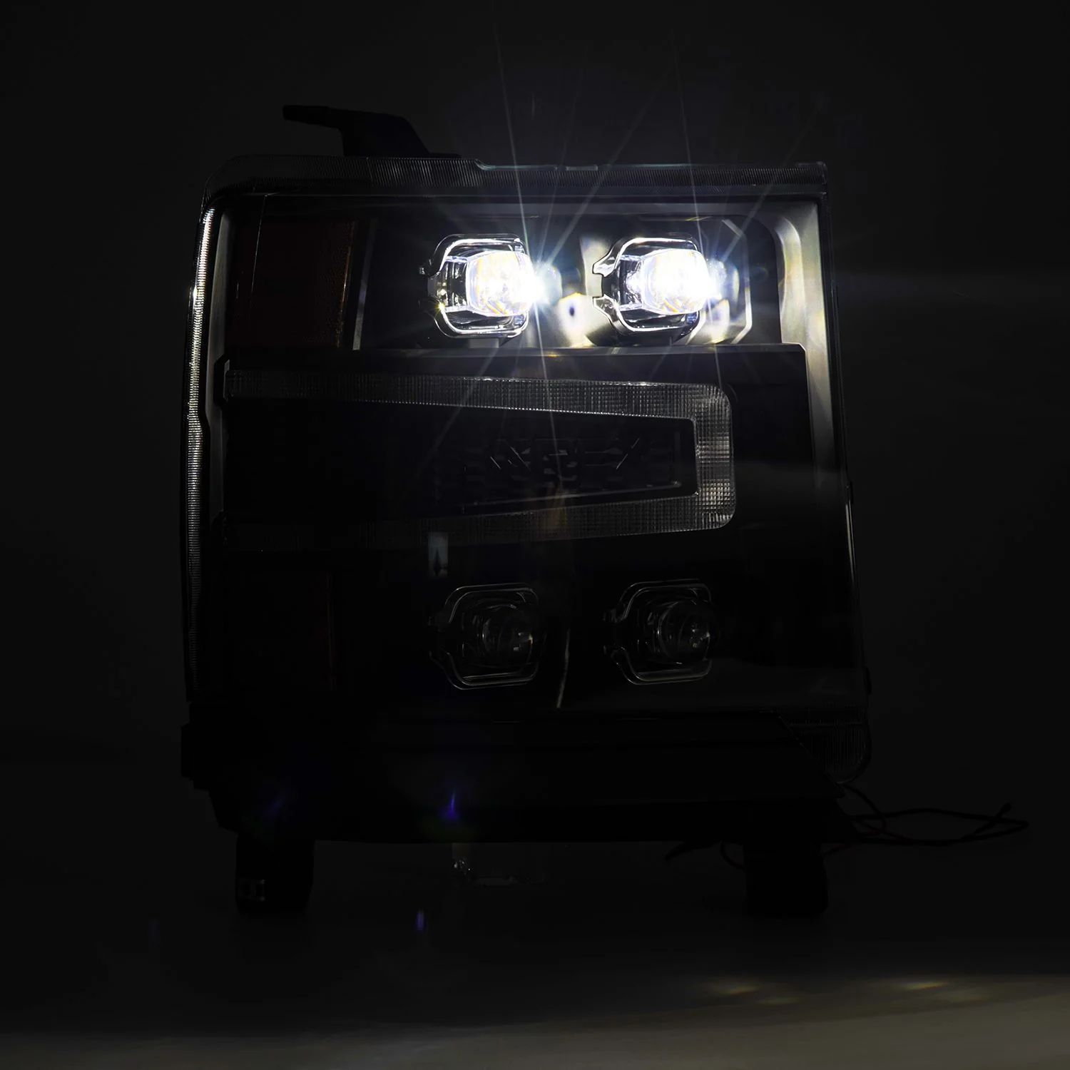 AlphaRex LED Projector Headlights Chevy Silverado 1500 (16-18) [3D Ice-Cube LED - NOVA Series w/ DRL] Black / Chrome / Jet Black - Image 13