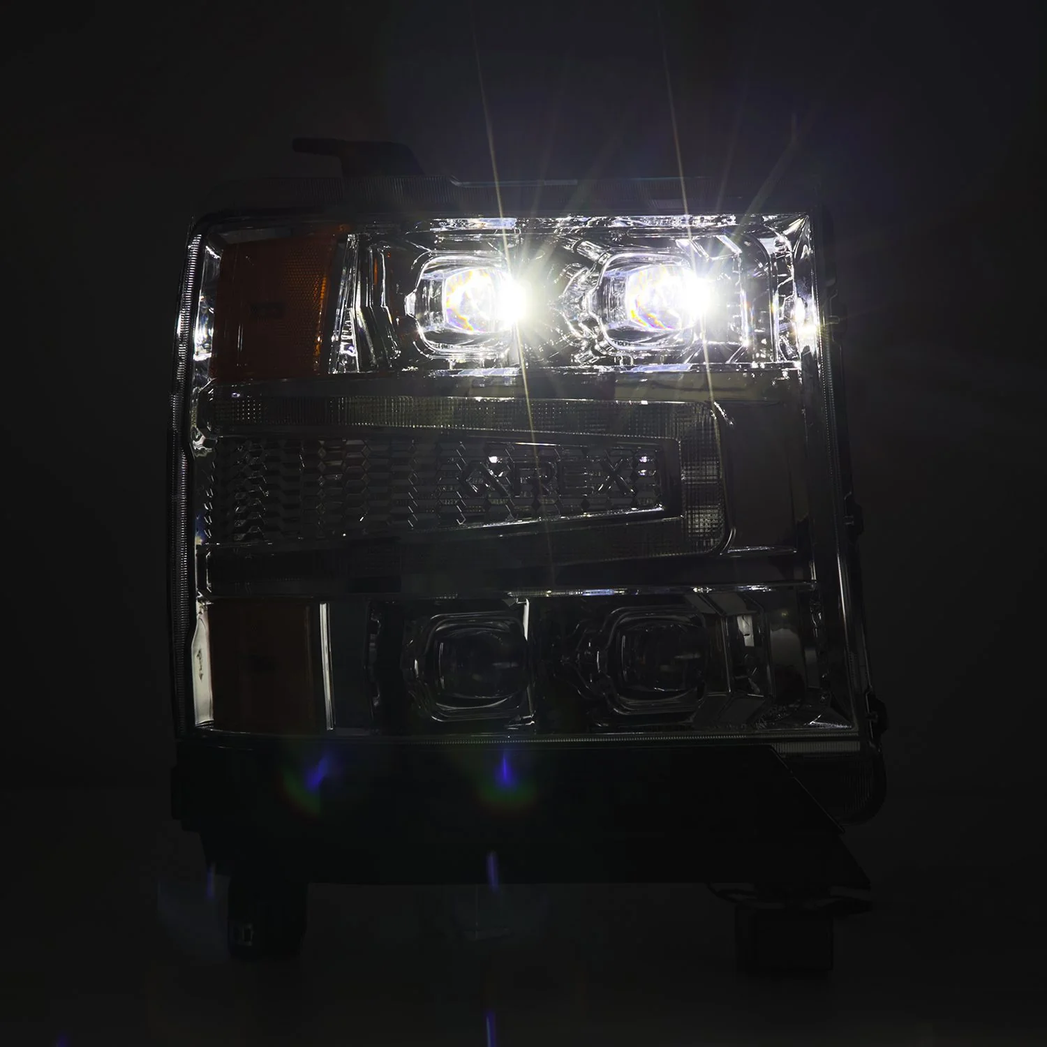 AlphaRex LED Projector Headlights Chevy Silverado 1500 (16-18) [3D Ice-Cube LED - NOVA Series w/ DRL] Black / Chrome / Jet Black - Image 19