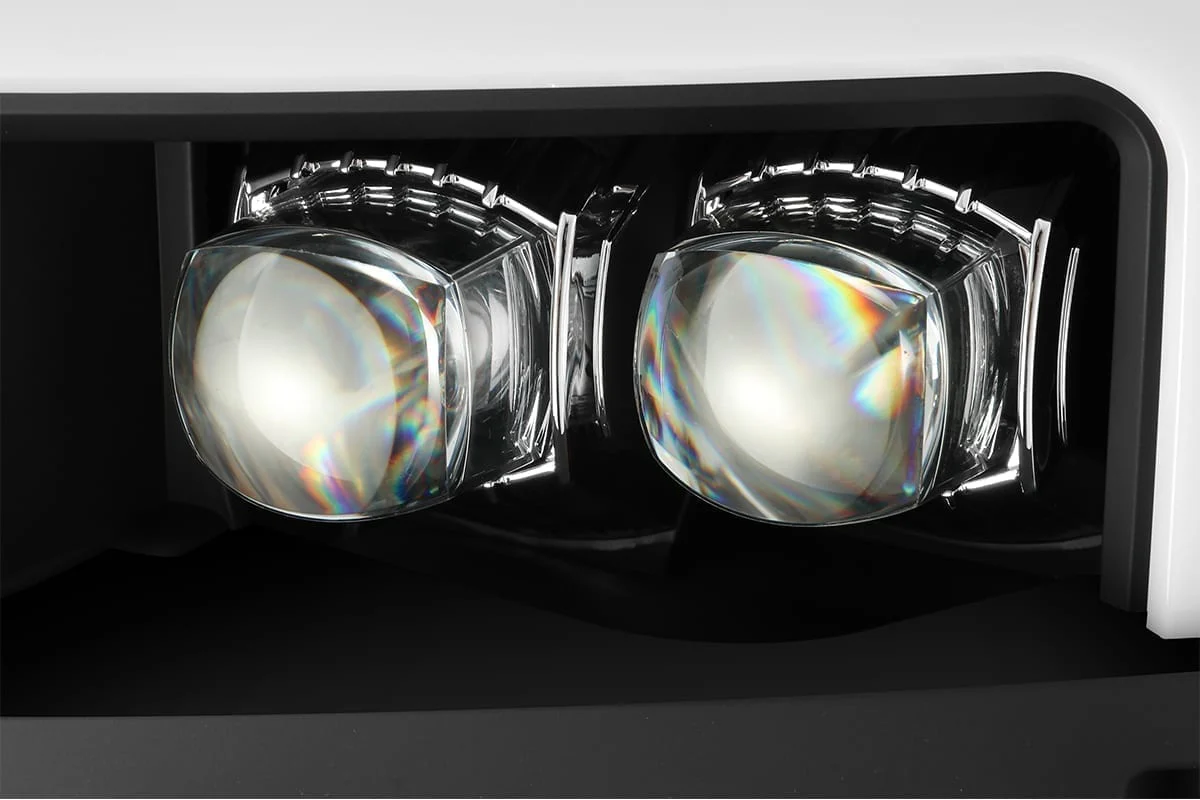 AlphaRex LED Projector Headlights Chevy Silverado 2500HD/3500HD (15-19) [3D Ice-Cube LED - NOVA Series w/ DRL] Black / Chrome / Jet Black - Image 2