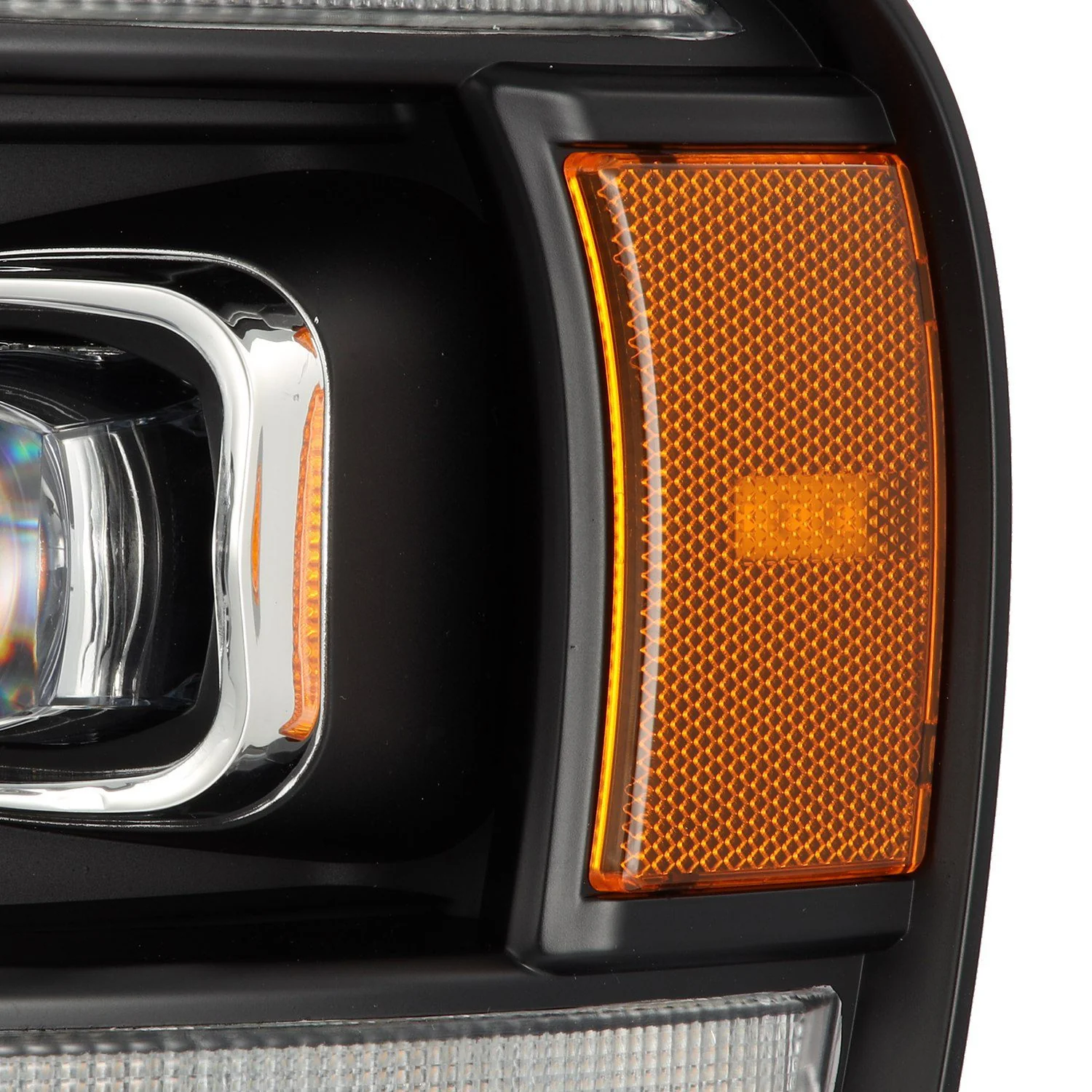 AlphaRex LED Projector Headlights Dodge Ram (02-05) [3D Ice-Cube LED - NOVA Series w/ DRL] Black / Chrome / Jet Black - Image 2