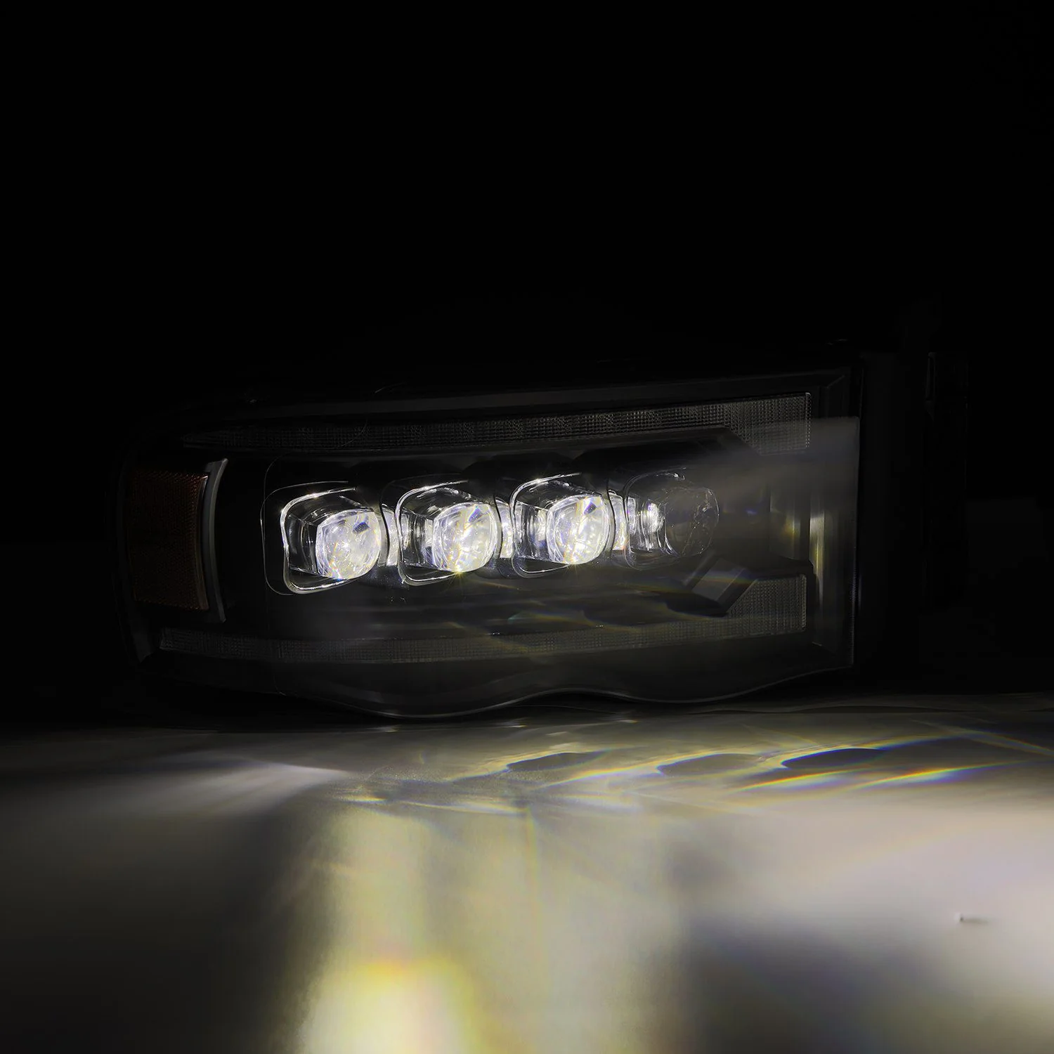 AlphaRex LED Projector Headlights Dodge Ram (02-05) [3D Ice-Cube LED - NOVA Series w/ DRL] Black / Chrome / Jet Black - Image 7