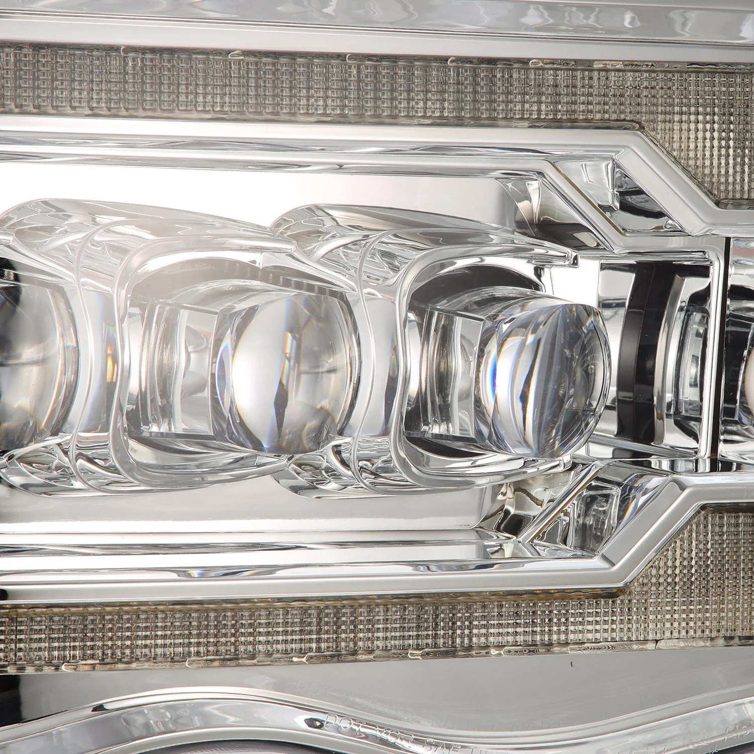 AlphaRex LED Projector Headlights Dodge Ram (02-05) [3D Ice-Cube LED - NOVA Series w/ DRL] Black / Chrome / Jet Black - Image 9
