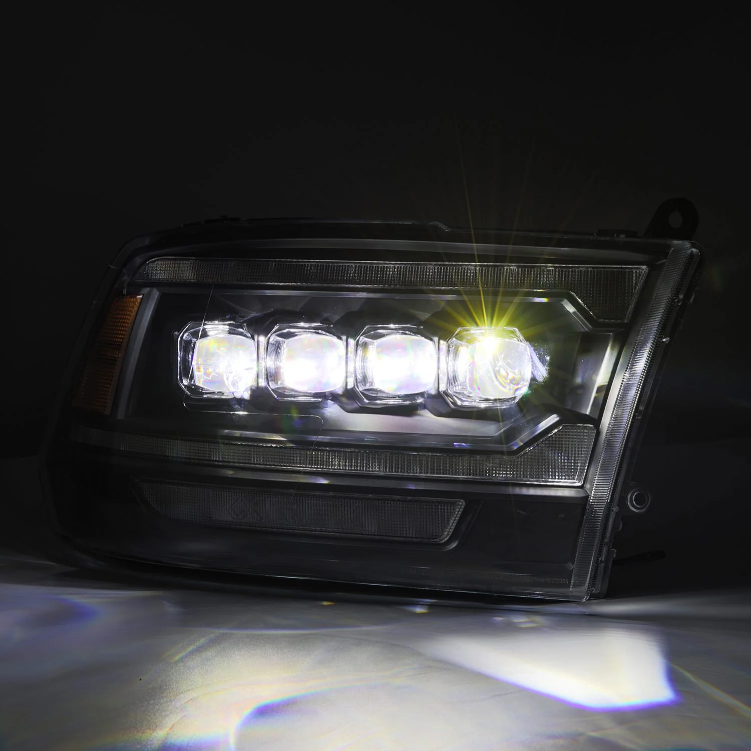 AlphaRex LED Projector Headlights Dodge Ram (09-18) [3D Ice-Cube LED - NOVA Series w/ DRL] Black / Chrome / Jet Black - Image 11