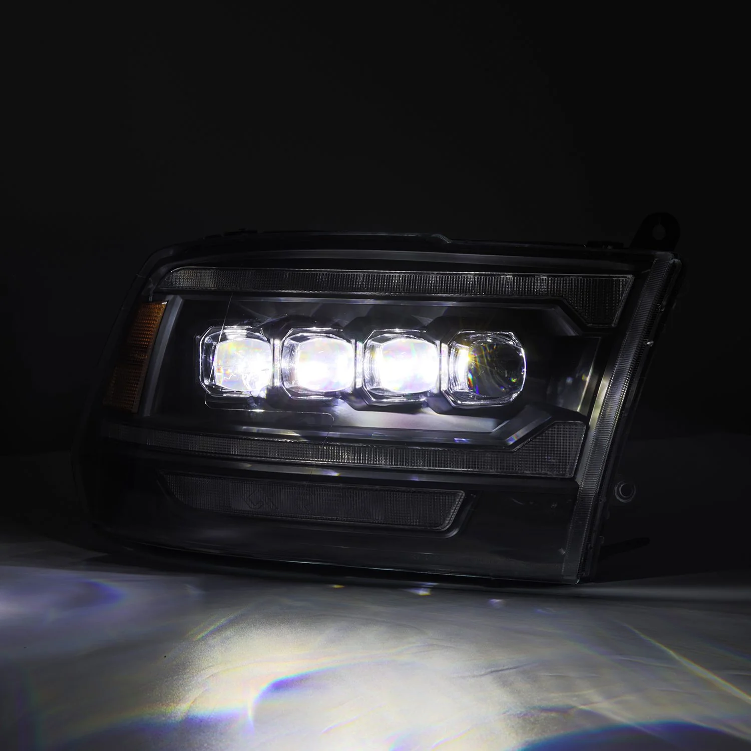 AlphaRex LED Projector Headlights Dodge Ram (09-18) [3D Ice-Cube LED - NOVA Series w/ DRL] Black / Chrome / Jet Black - Image 12