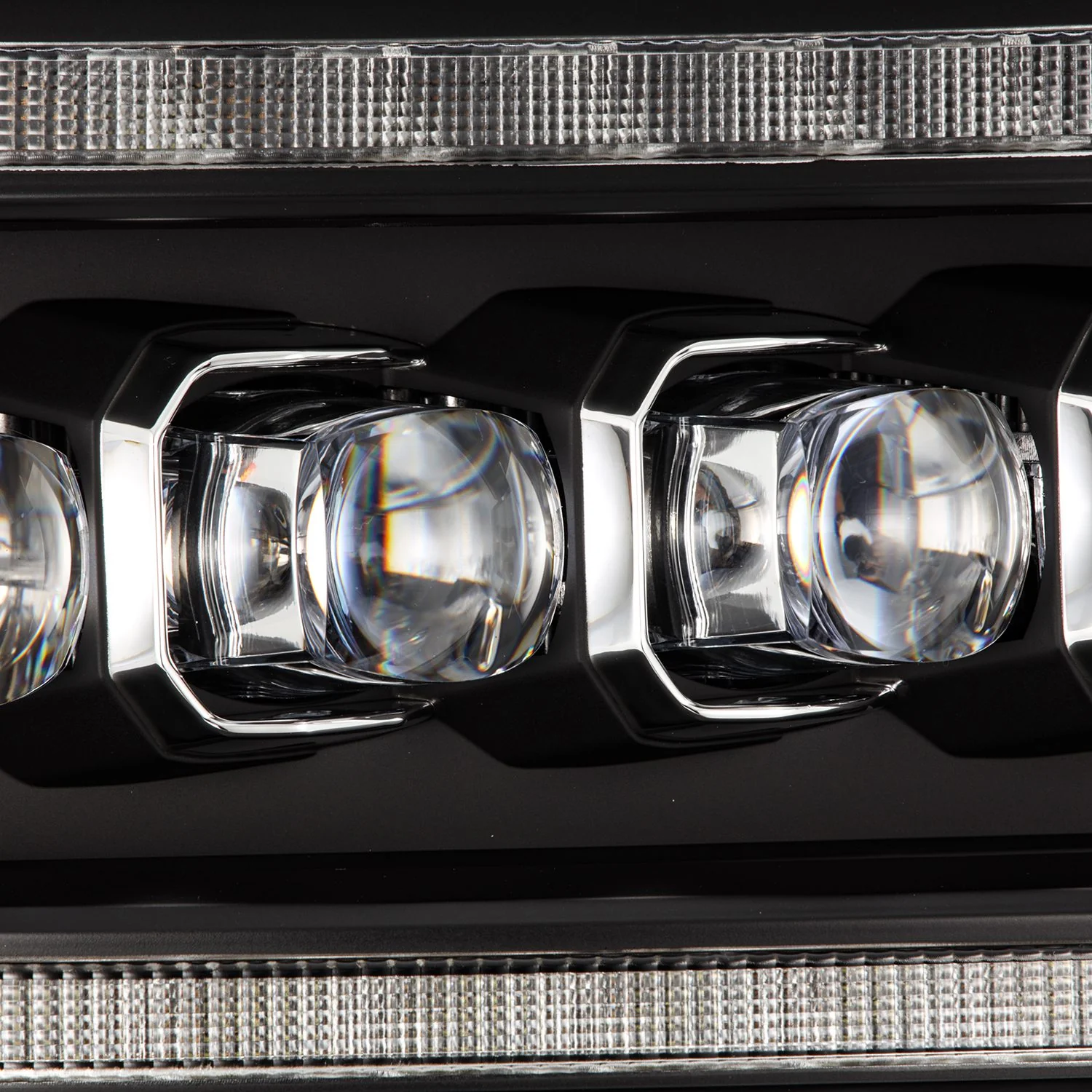 AlphaRex LED Projector Headlights Dodge Ram (09-18) [3D Ice-Cube LED - NOVA Series w/ DRL] Black / Chrome / Jet Black - Image 14
