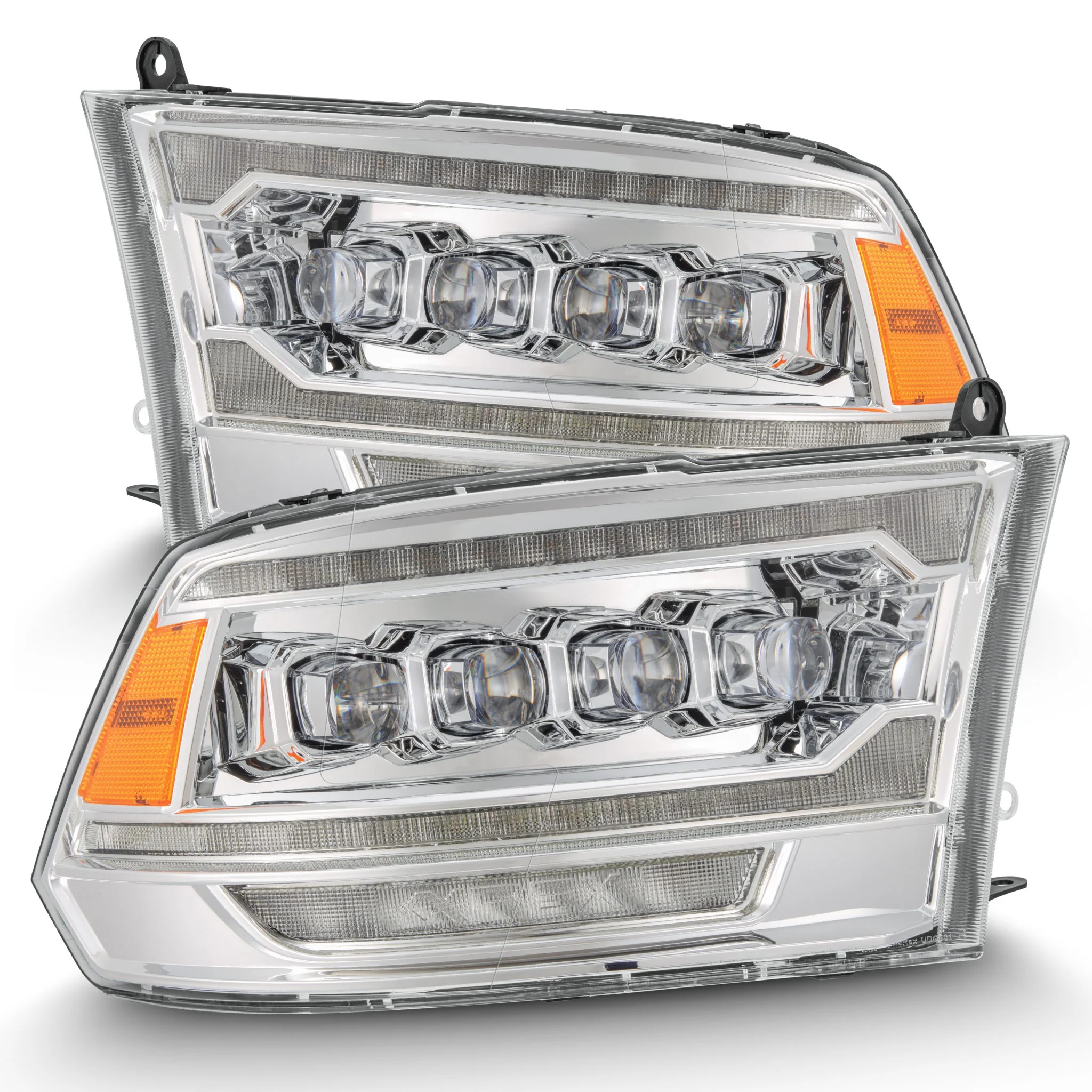 AlphaRex LED Projector Headlights Dodge Ram (09-18) [3D Ice-Cube LED - NOVA Series w/ DRL] Black / Chrome / Jet Black - Image 15