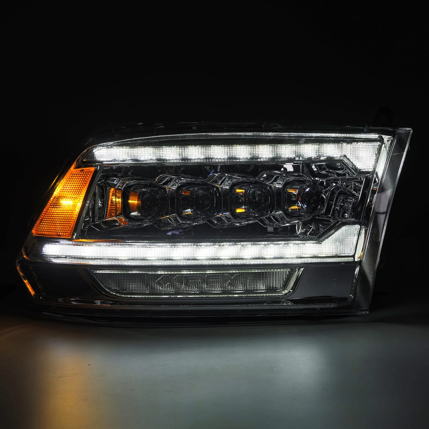 AlphaRex LED Projector Headlights Dodge Ram (09-18) [3D Ice-Cube LED - NOVA Series w/ DRL] Black / Chrome / Jet Black - Image 17
