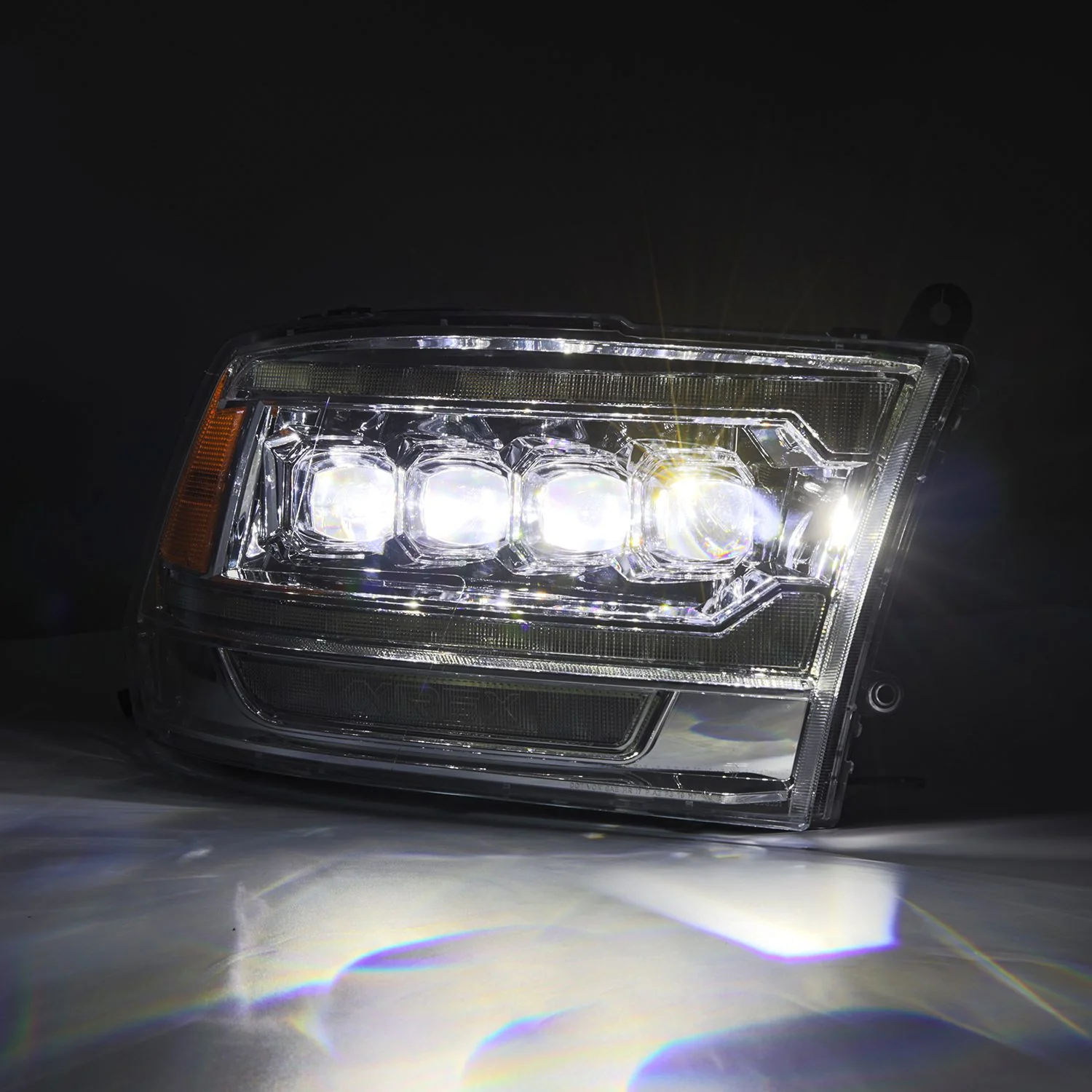 AlphaRex LED Projector Headlights Dodge Ram (09-18) [3D Ice-Cube LED - NOVA Series w/ DRL] Black / Chrome / Jet Black - Image 18