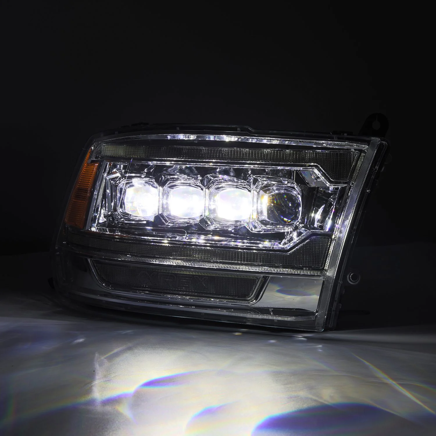 AlphaRex LED Projector Headlights Dodge Ram (09-18) [3D Ice-Cube LED - NOVA Series w/ DRL] Black / Chrome / Jet Black - Image 19