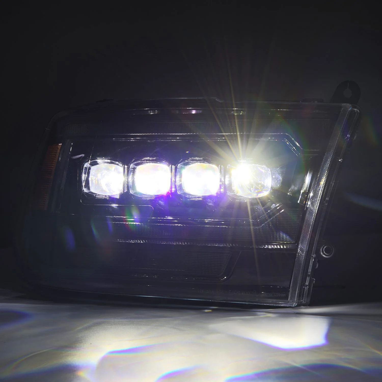 AlphaRex LED Projector Headlights Dodge Ram (09-18) [3D Ice-Cube LED - NOVA Series w/ DRL] Black / Chrome / Jet Black - Image 4