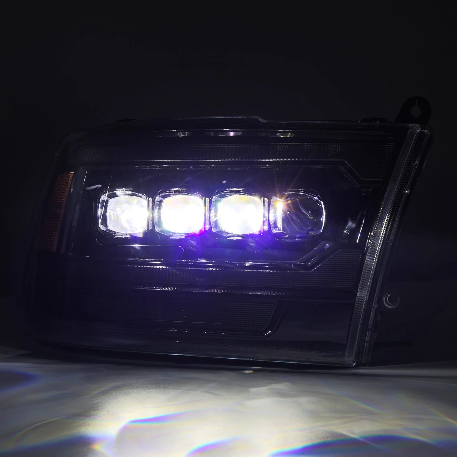 AlphaRex LED Projector Headlights Dodge Ram (09-18) [3D Ice-Cube LED - NOVA Series w/ DRL] Black / Chrome / Jet Black - Image 5