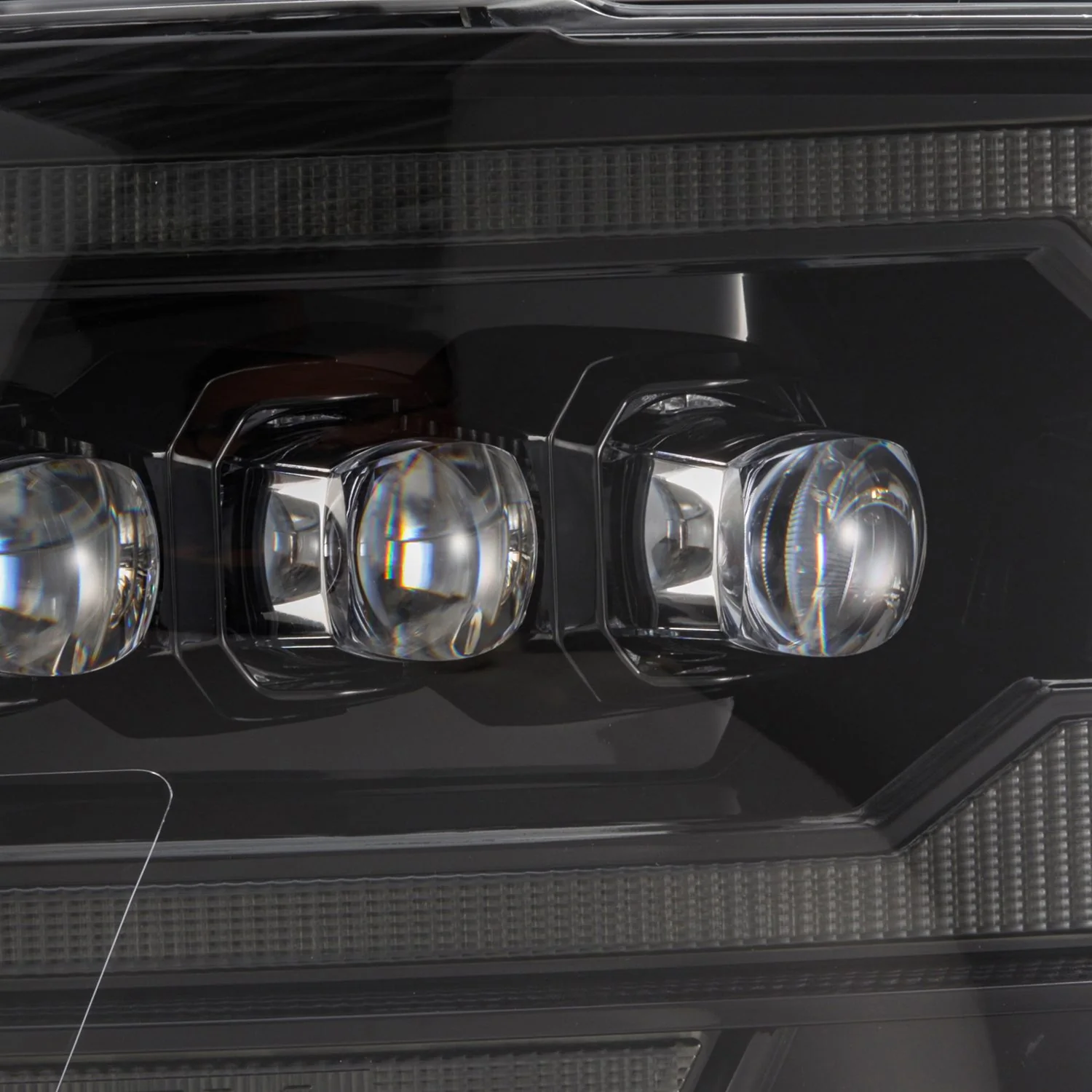 AlphaRex LED Projector Headlights Dodge Ram (09-18) [3D Ice-Cube LED - NOVA Series w/ DRL] Black / Chrome / Jet Black - Image 7