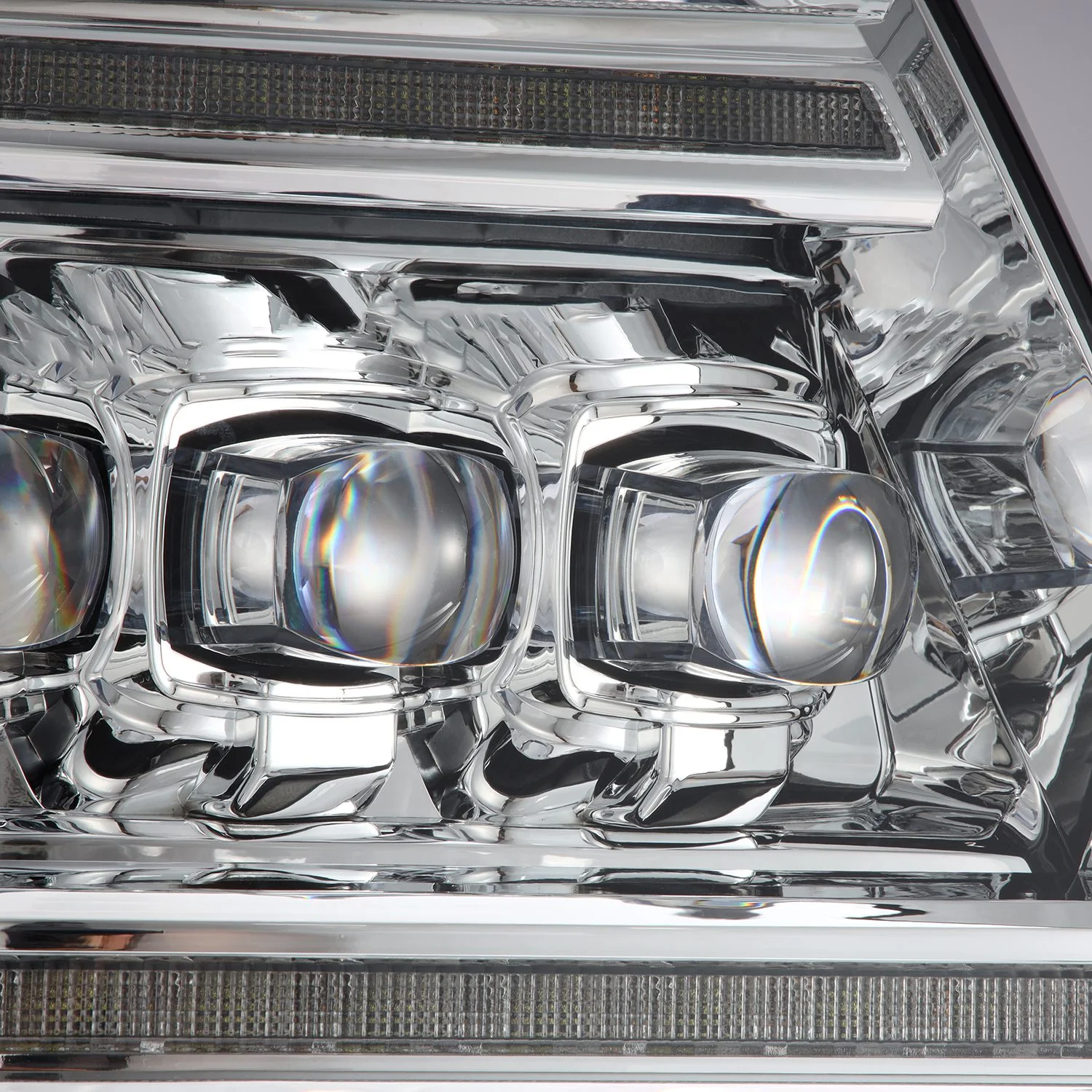 AlphaRex LED Projector Headlights Ford F150 (04-08) [3D Ice-Cube LED - NOVA Series w/ DRL] Alpha-Black / Black / Chrome - Image 18
