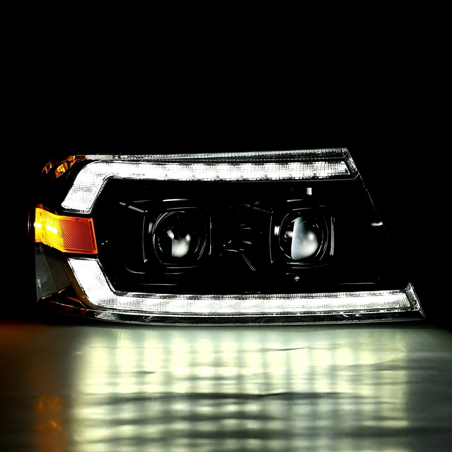 AlphaRex LED Projector Headlights Ford F150 (04-08) [LUXX Series - DRL Light Tube] Black / Chrome / Alpha-Black - Image 18